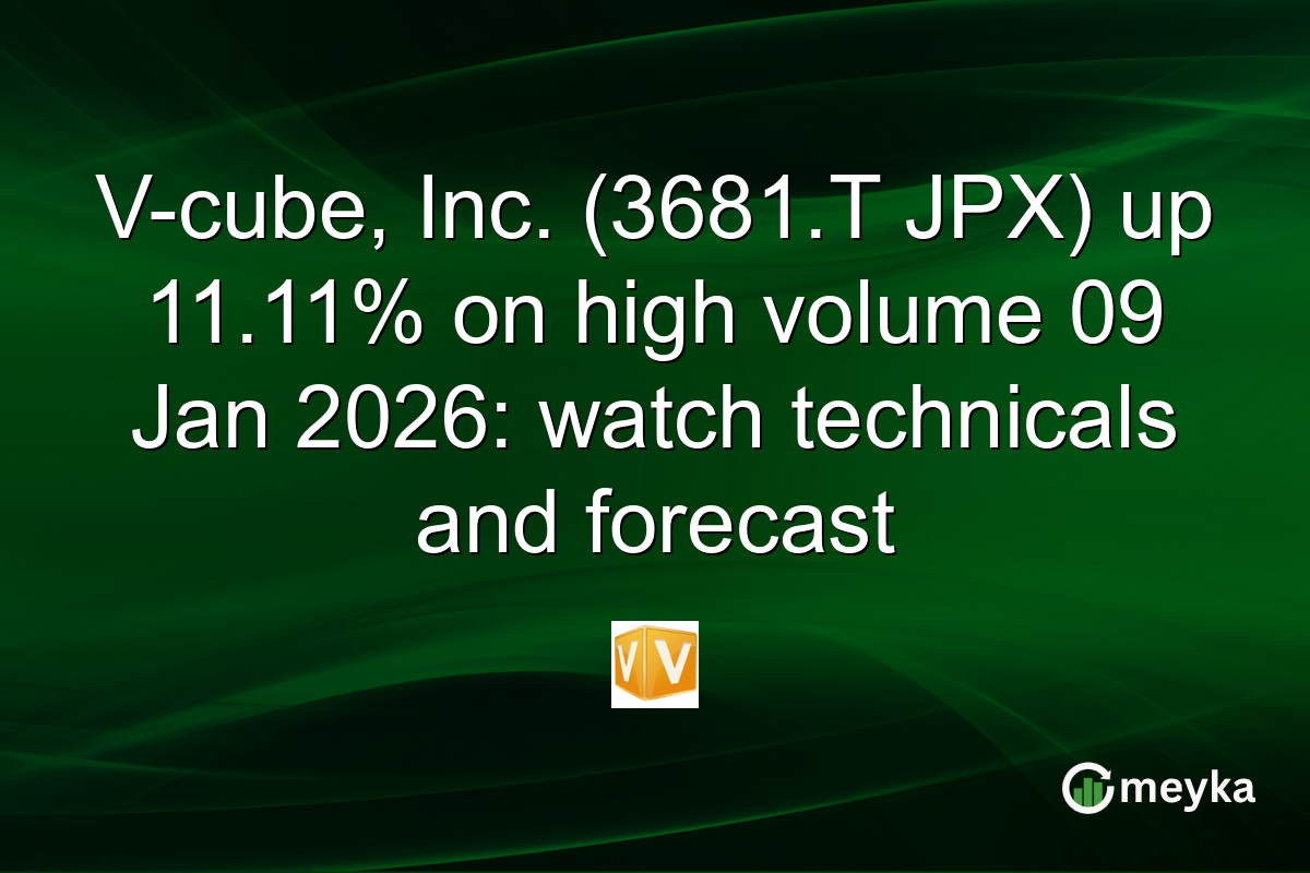 V-cube, Inc. (3681.T JPX) up 11.11% on high volume 09 Jan 2026: watch technicals and forecast