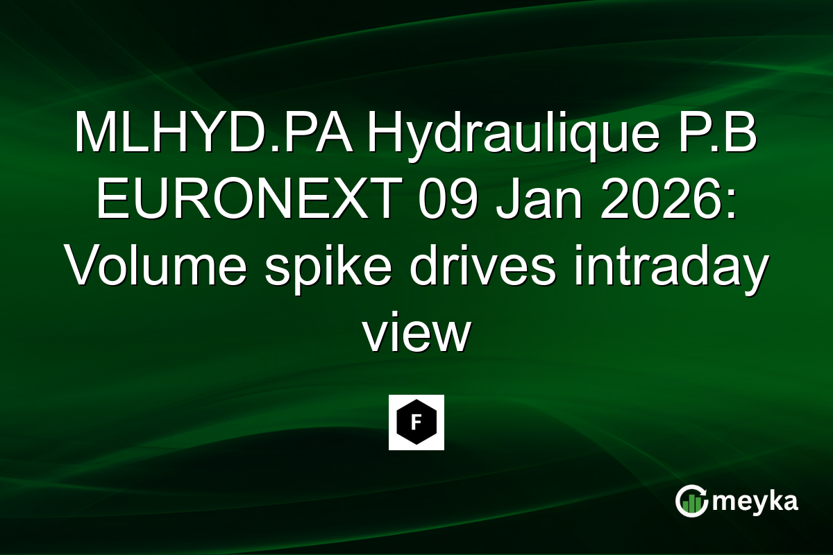 MLHYD.PA Hydraulique P.B EURONEXT 09 Jan 2026: Volume spike drives intraday view