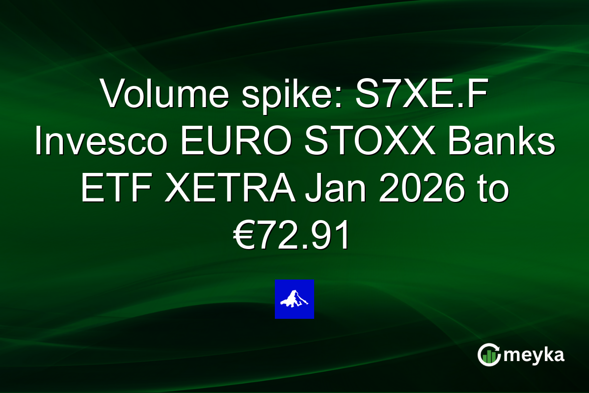 Volume spike: S7XE.F Invesco EURO STOXX Banks ETF XETRA Jan 2026 to €72.91