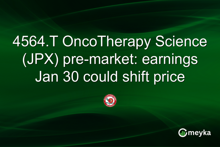 4564.T OncoTherapy Science (JPX) pre-market: earnings Jan 30 could shift price