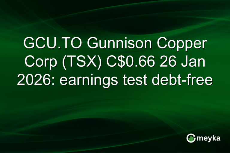 GCU.TO Gunnison Copper Corp (TSX) C$0.66 26 Jan 2026: earnings test debt-free