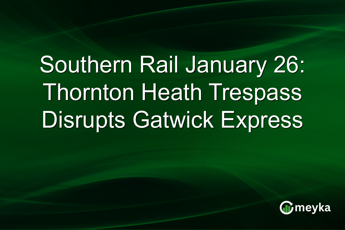 Southern Rail January 26: Thornton Heath Trespass Disrupts Gatwick Express