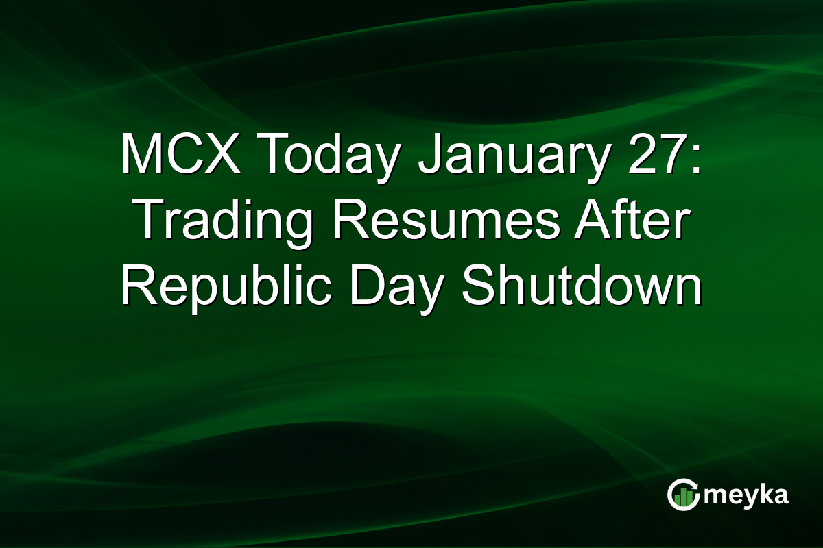 MCX Today January 27: Trading Resumes After Republic Day Shutdown