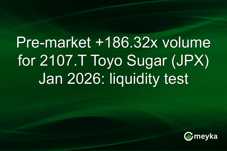 Pre-market +186.32x volume for 2107.T Toyo Sugar (JPX) Jan 2026: liquidity test