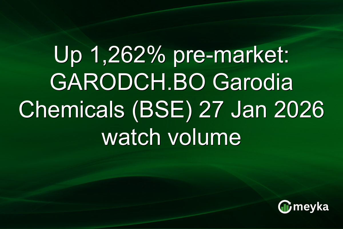 Up 1,262% pre-market: GARODCH.BO Garodia Chemicals (BSE) 27 Jan 2026 watch volume