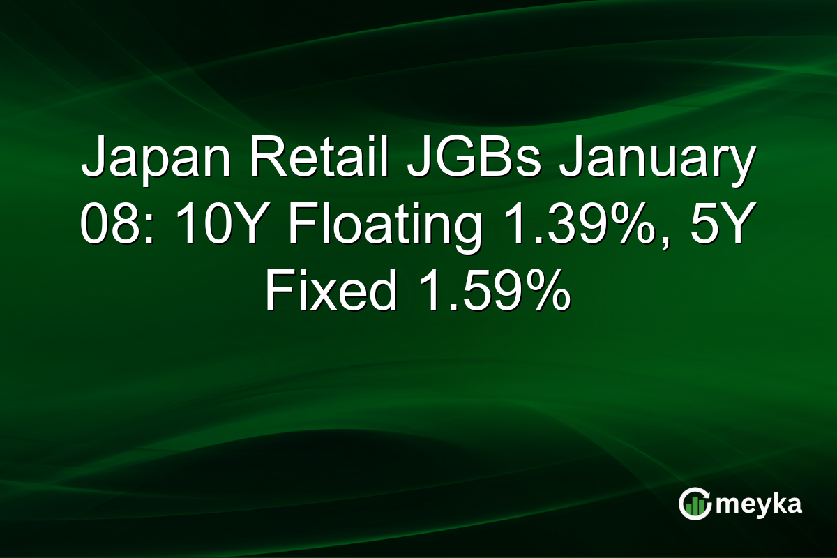 Japan Retail JGBs January 08: 10Y Floating 1.39%, 5Y Fixed 1.59%