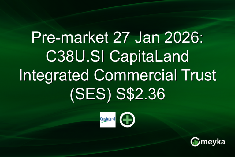Pre-market 27 Jan 2026: C38U.SI CapitaLand Integrated Commercial Trust (SES) S$2.36