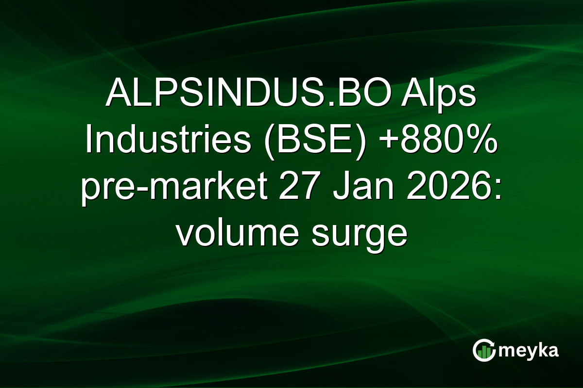ALPSINDUS.BO Alps Industries (BSE) +880% pre-market 27 Jan 2026: volume surge