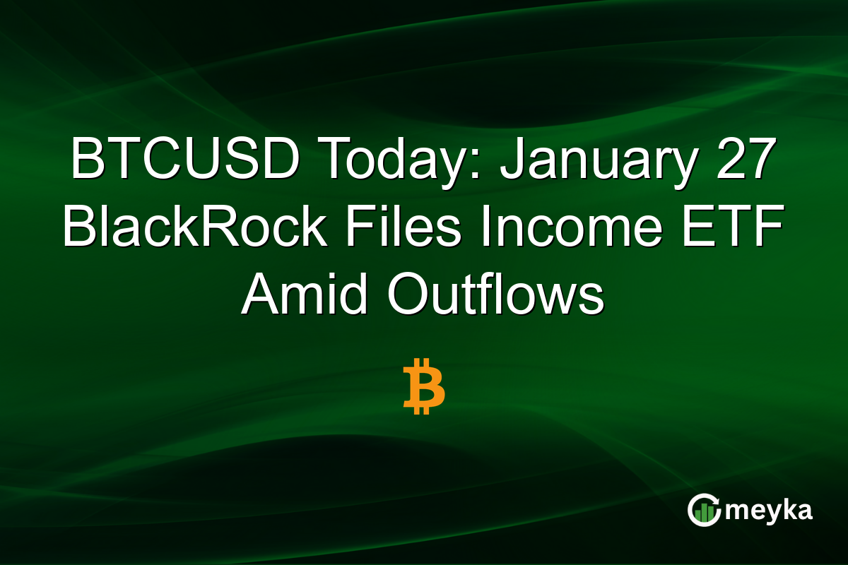 BTCUSD Today: January 27 BlackRock Files Income ETF Amid Outflows