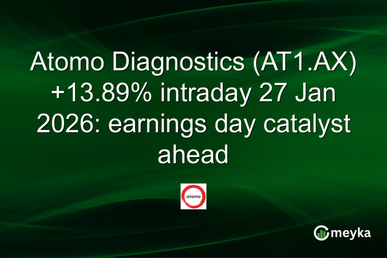 Atomo Diagnostics (AT1.AX) +13.89% intraday 27 Jan 2026: earnings day catalyst ahead