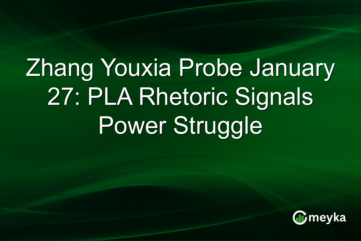 Zhang Youxia Probe January 27: PLA Rhetoric Signals Power Struggle