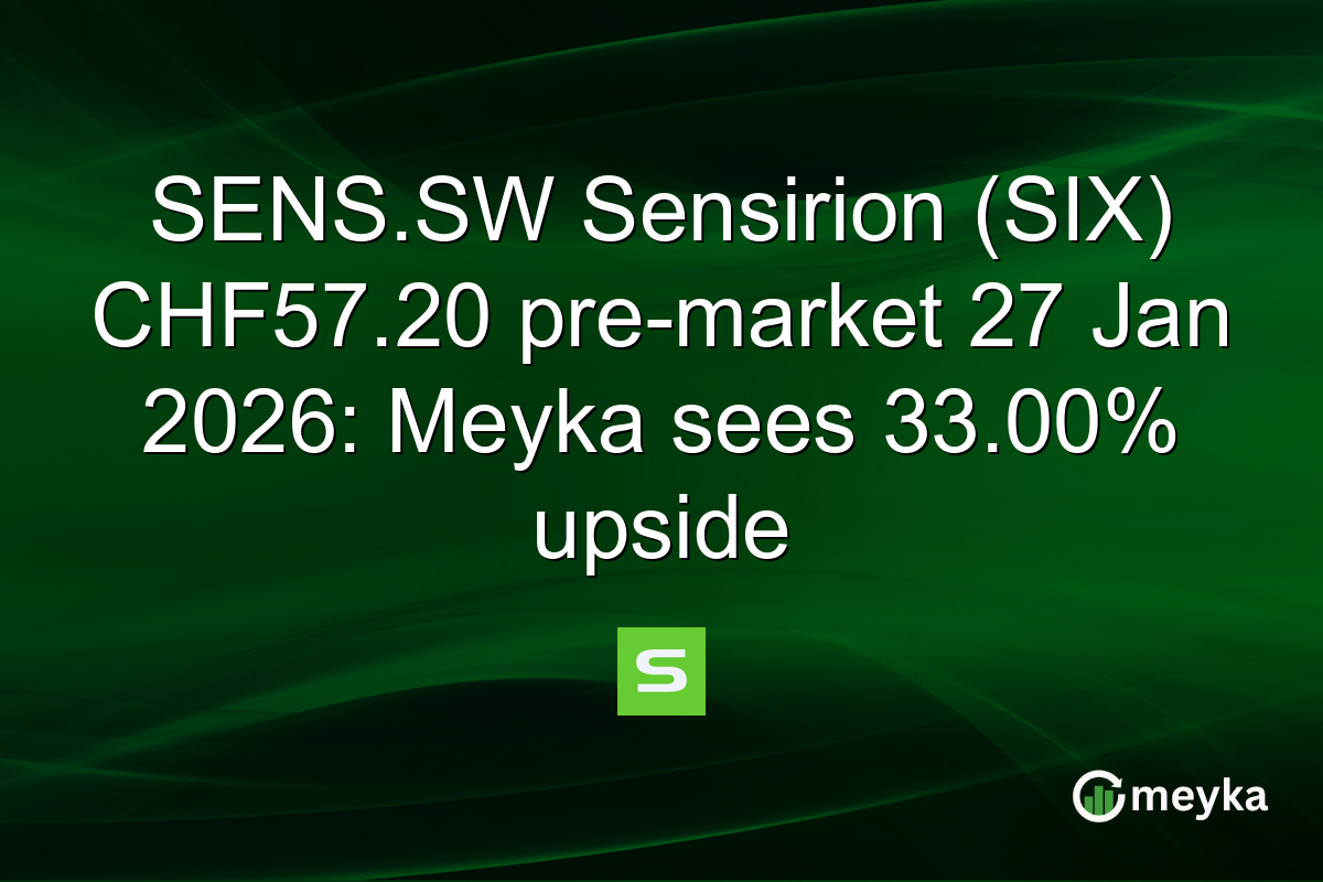 SENS.SW Sensirion (SIX) CHF57.20 pre-market 27 Jan 2026: Meyka sees 33.00% upside