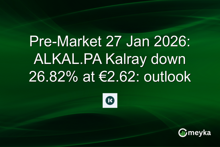 Pre-Market 27 Jan 2026: ALKAL.PA Kalray down 26.82% at €2.62: outlook
