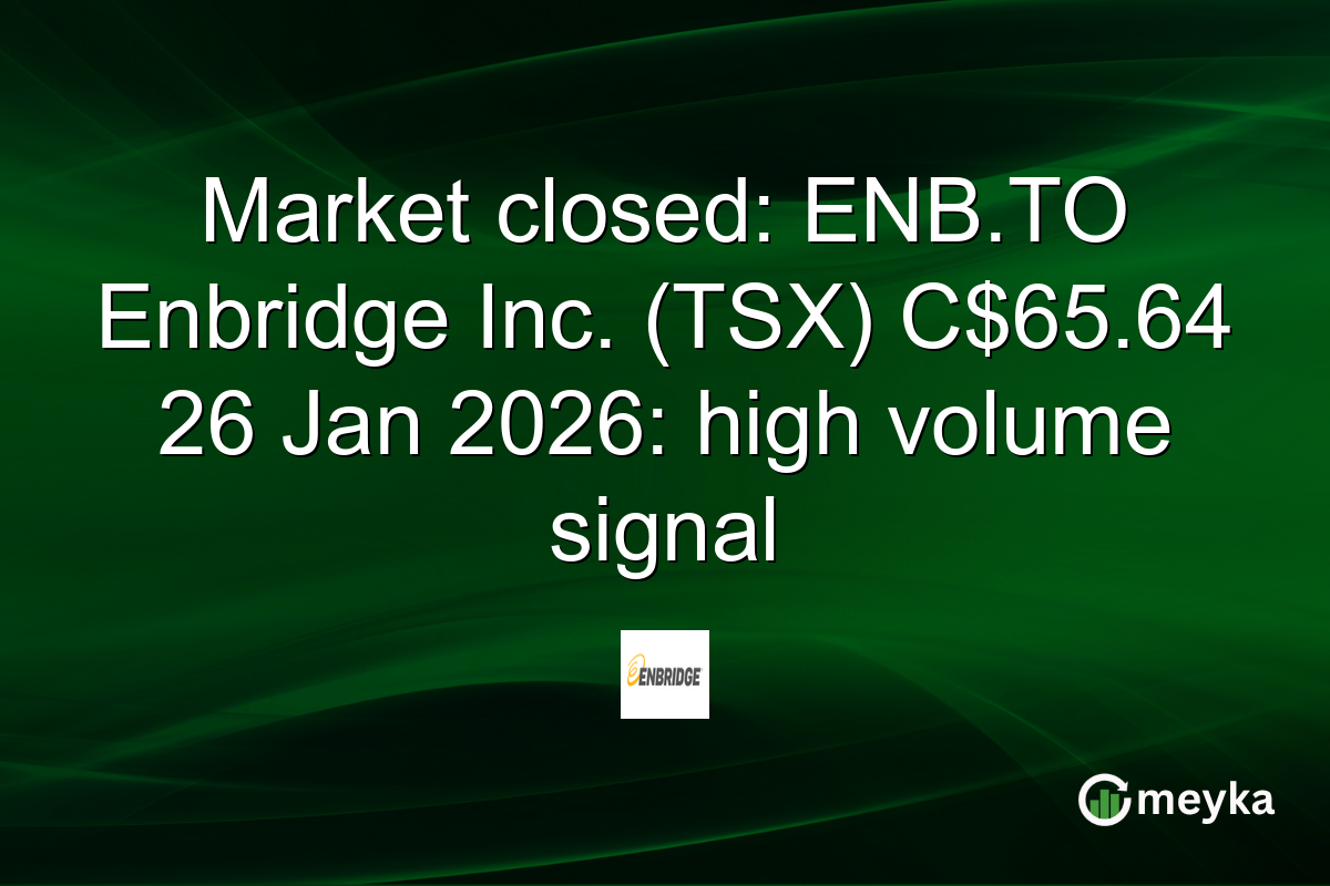 Market closed: ENB.TO Enbridge Inc. (TSX) C$65.64 26 Jan 2026: high volume signal