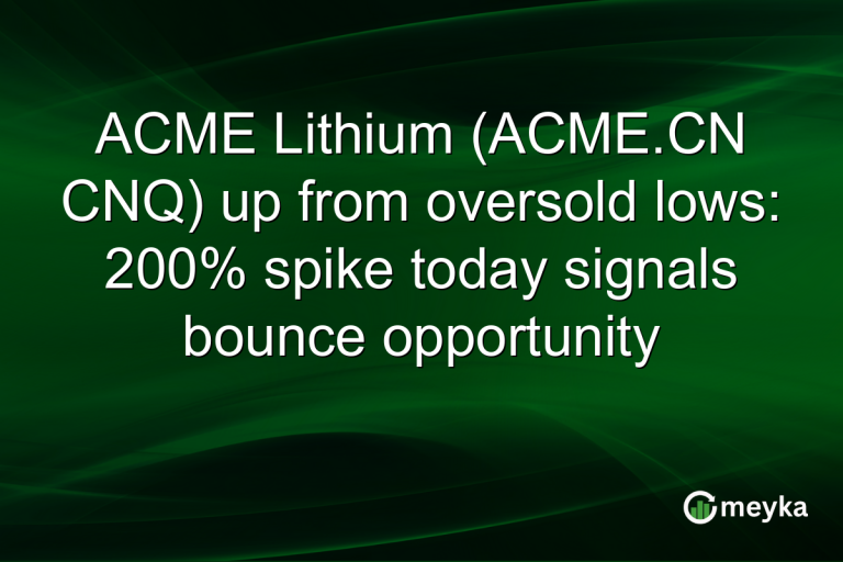 ACME Lithium (ACME.CN CNQ) up from oversold lows: 200% spike today signals bounce opportunity