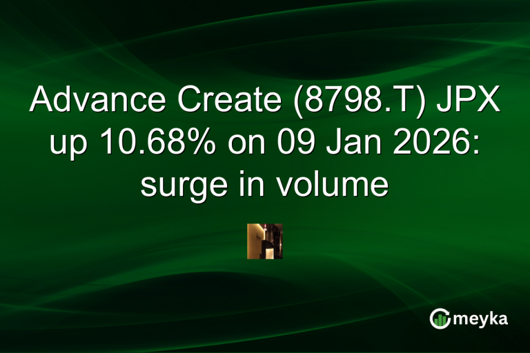 Advance Create (8798.T) JPX up 10.68% on 09 Jan 2026: surge in volume