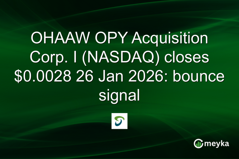 OHAAW OPY Acquisition Corp. I (NASDAQ) closes $0.0028 26 Jan 2026: bounce signal