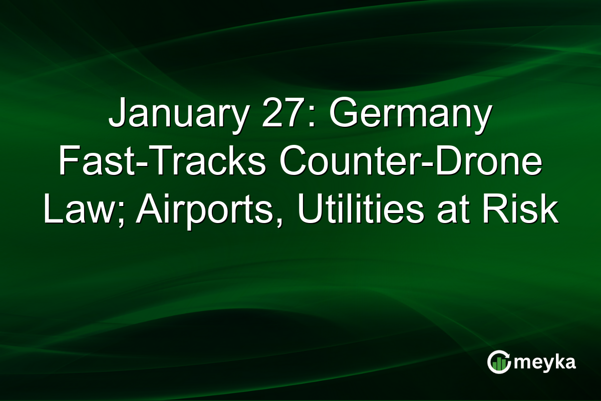 January 27: Germany Fast-Tracks Counter-Drone Law; Airports, Utilities at Risk