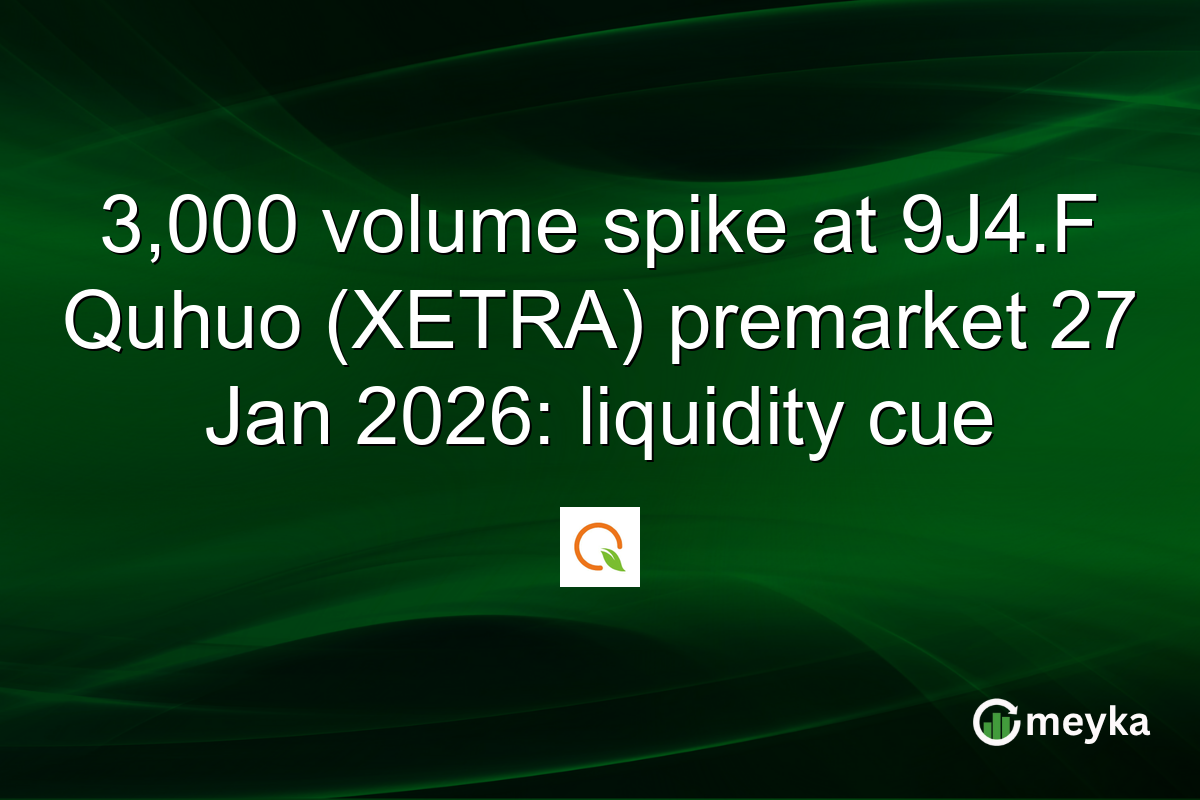 3,000 volume spike at 9J4.F Quhuo (XETRA) premarket 27 Jan 2026: liquidity cue