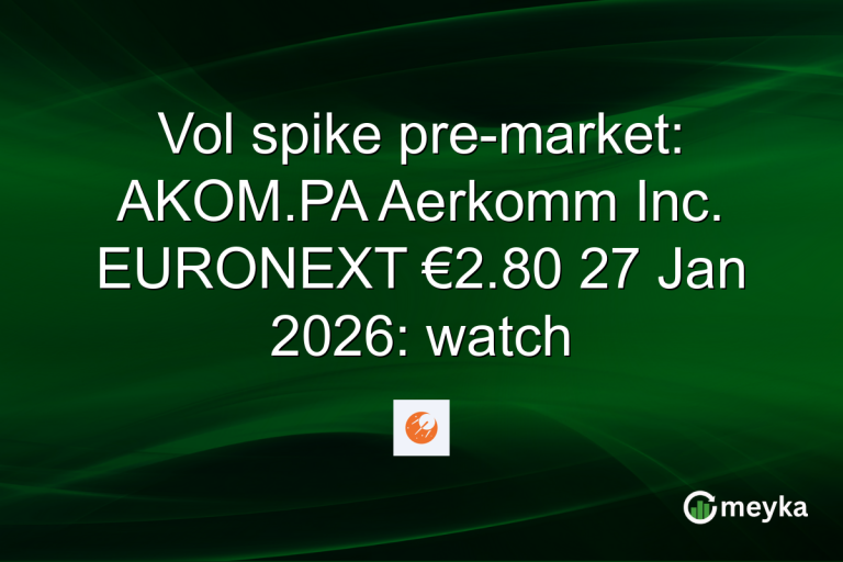 Vol spike pre-market: AKOM.PA Aerkomm Inc. EURONEXT €2.80 27 Jan 2026: watch