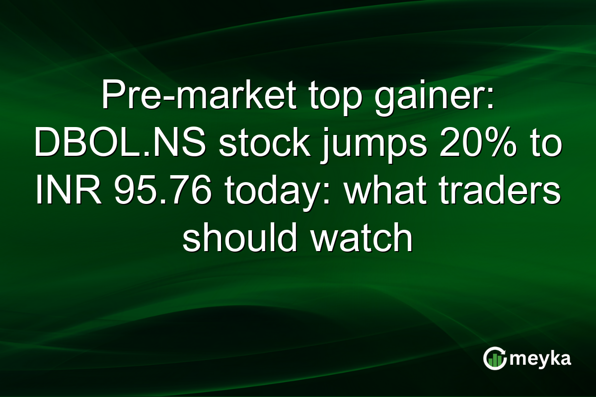 Pre-market top gainer: DBOL.NS stock jumps 20% to INR 95.76 today: what traders should watch