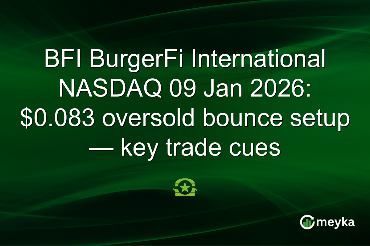 BFI BurgerFi International NASDAQ 09 Jan 2026: $0.083 oversold bounce setup — key trade cues
