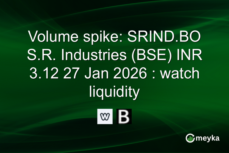 Volume spike: SRIND.BO S.R. Industries (BSE) INR 3.12 27 Jan 2026 : watch liquidity