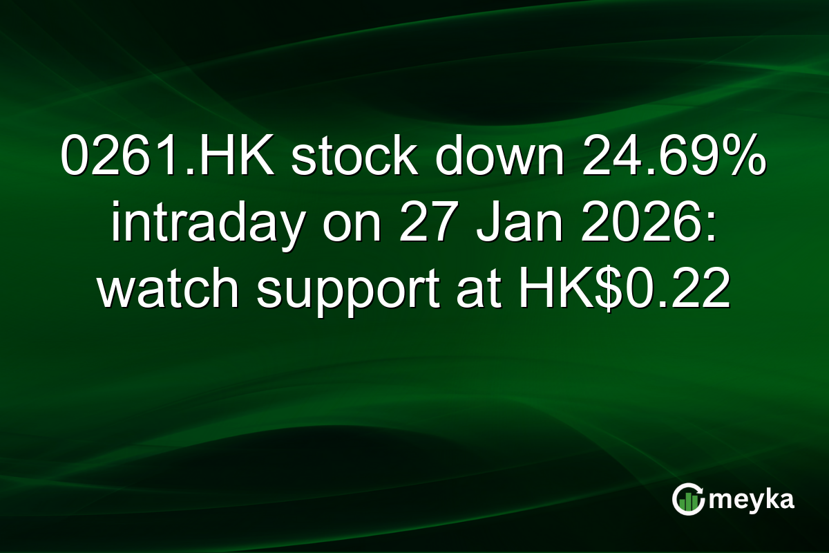 0261.HK stock down 24.69% intraday on 27 Jan 2026: watch support at HK$0.22