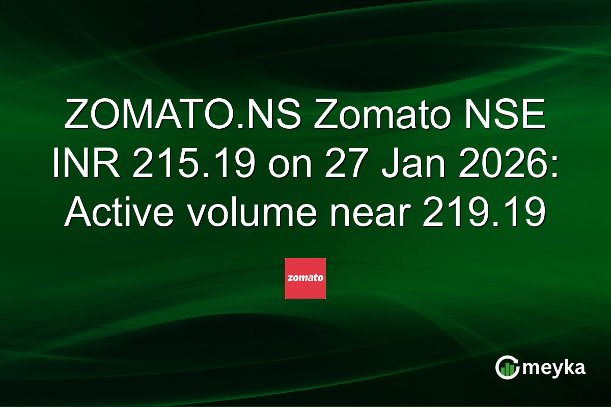 ZOMATO.NS Zomato NSE INR 215.19 on 27 Jan 2026: Active volume near 219.19