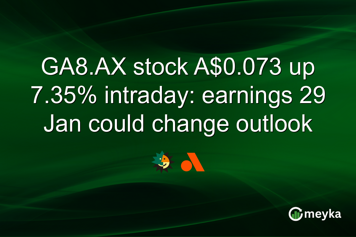 GA8.AX stock A$0.073 up 7.35% intraday: earnings 29 Jan could change outlook
