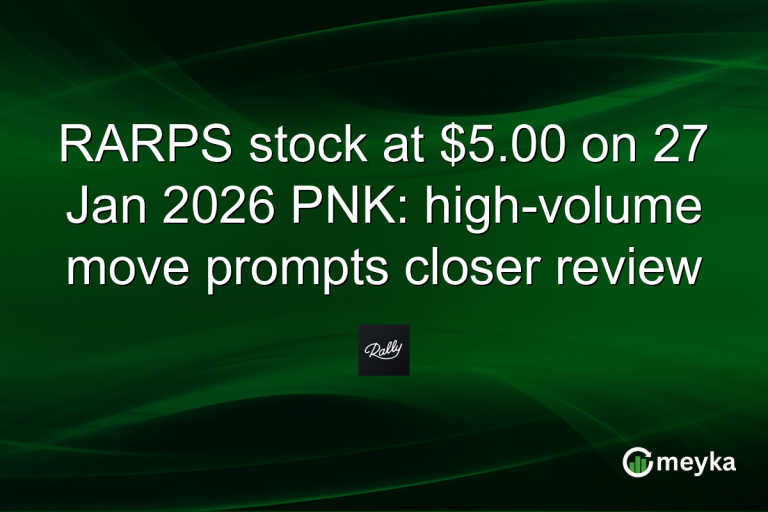 RARPS stock at $5.00 on 27 Jan 2026 PNK: high-volume move prompts closer review