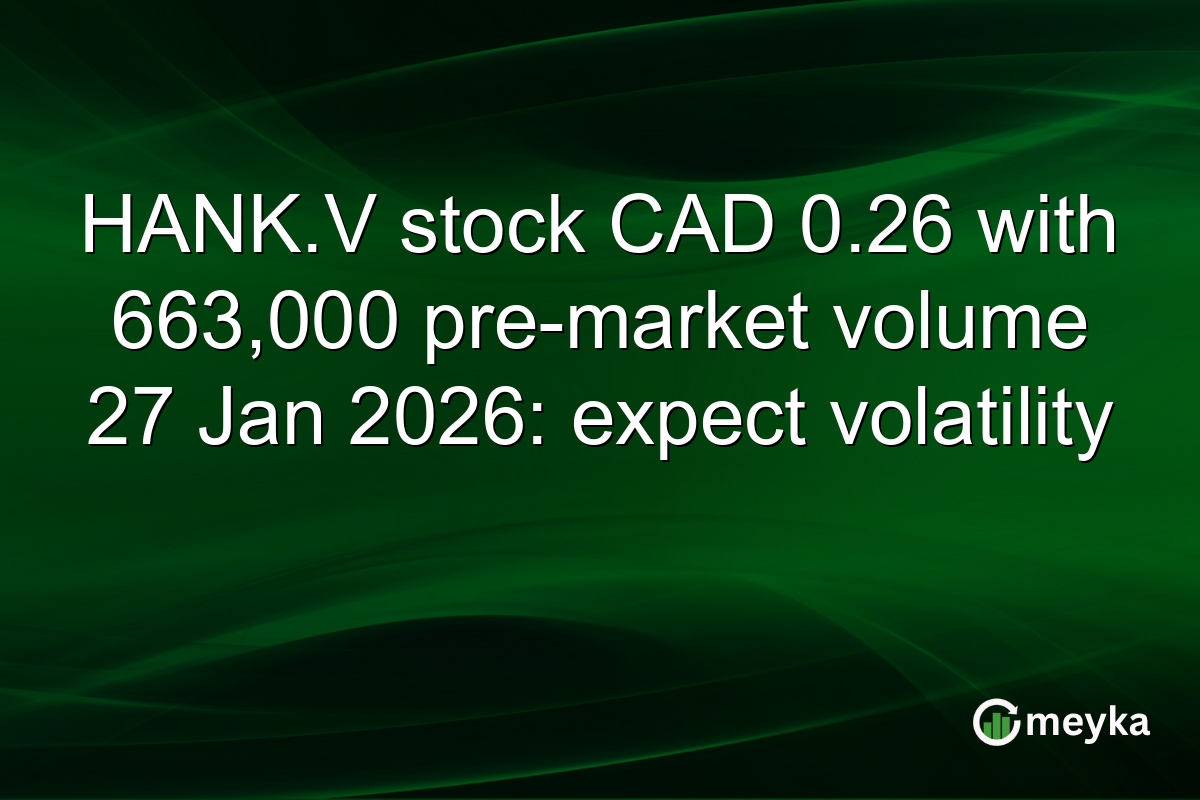 HANK.V stock CAD 0.26 with 663,000 pre-market volume 27 Jan 2026: expect volatility