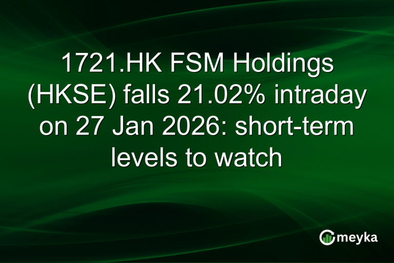 1721.HK FSM Holdings (HKSE) falls 21.02% intraday on 27 Jan 2026: short-term levels to watch