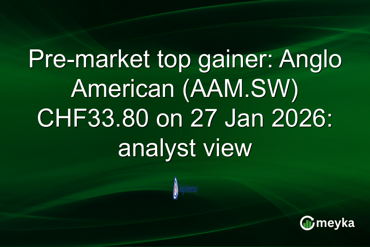 Pre-market top gainer: Anglo American (AAM.SW) CHF33.80 on 27 Jan 2026: analyst view