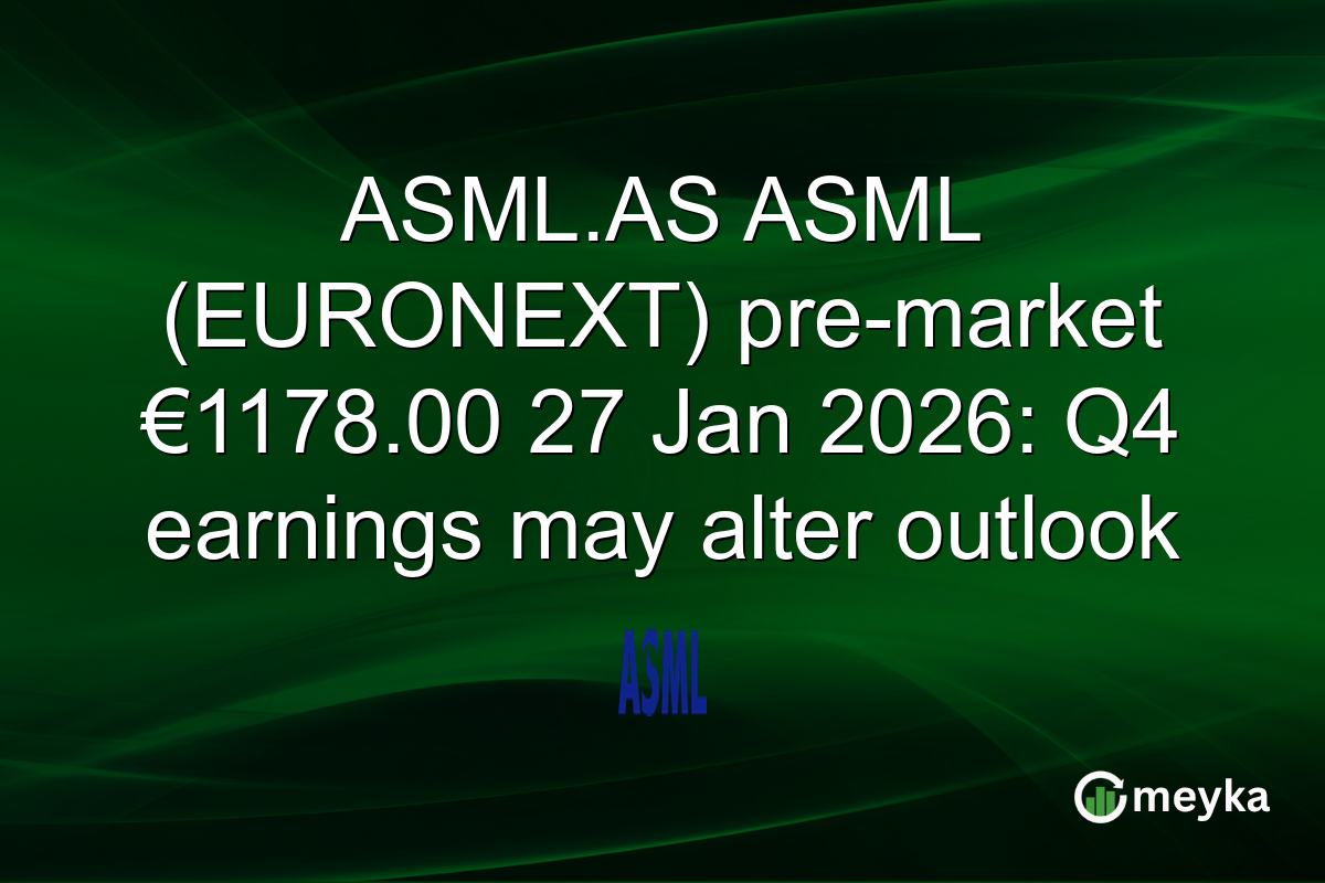 ASML.AS ASML (EURONEXT) pre-market €1178.00 27 Jan 2026: Q4 earnings may alter outlook