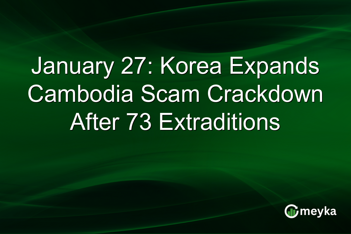 January 27: Korea Expands Cambodia Scam Crackdown After 73 Extraditions