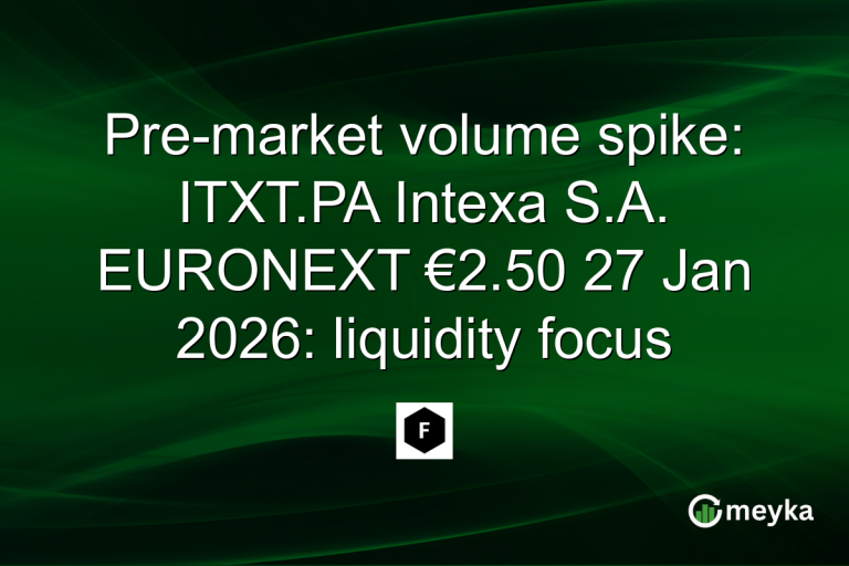 Pre-market volume spike: ITXT.PA Intexa S.A. EURONEXT €2.50 27 Jan 2026: liquidity focus