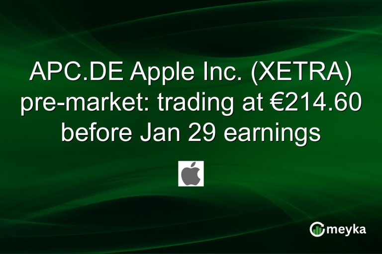 APC.DE Apple Inc. (XETRA) pre-market: trading at €214.60 before Jan 29 earnings