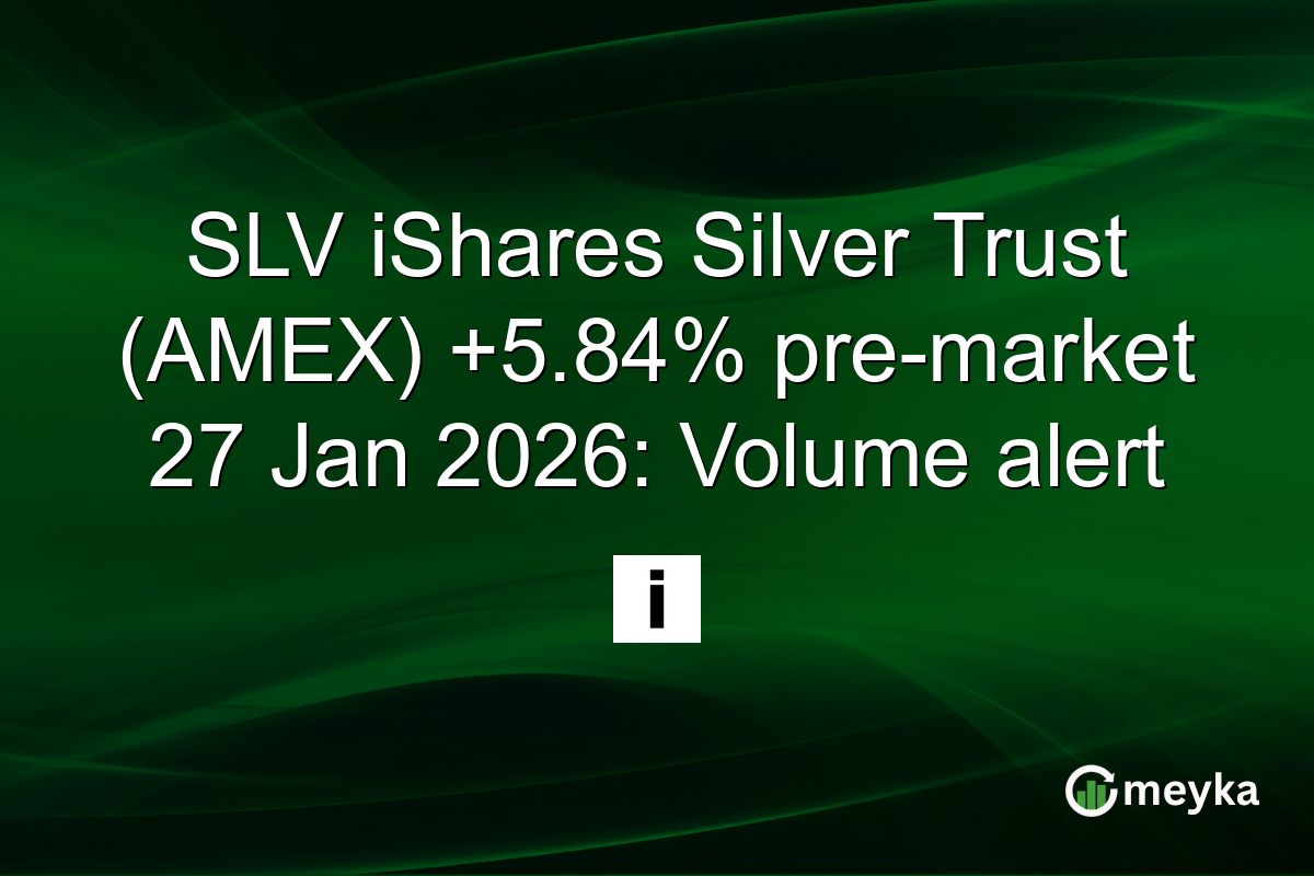 SLV iShares Silver Trust (AMEX) +5.84% pre-market 27 Jan 2026: Volume alert