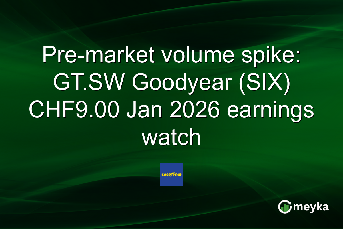 Pre-market volume spike: GT.SW Goodyear (SIX) CHF9.00 Jan 2026 earnings watch