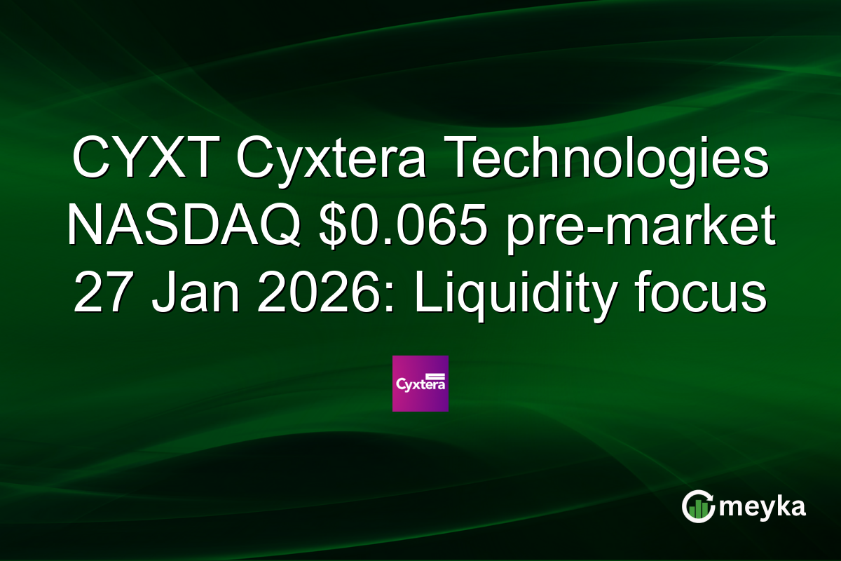 CYXT Cyxtera Technologies NASDAQ $0.065 pre-market 27 Jan 2026: Liquidity focus
