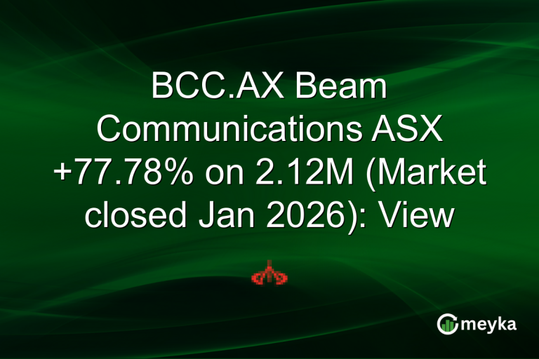 BCC.AX Beam Communications ASX +77.78% on 2.12M (Market closed Jan 2026): View