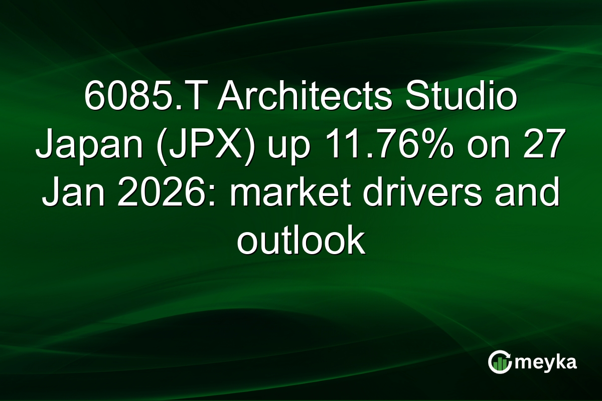 6085.T Architects Studio Japan (JPX) up 11.76% on 27 Jan 2026: market drivers and outlook