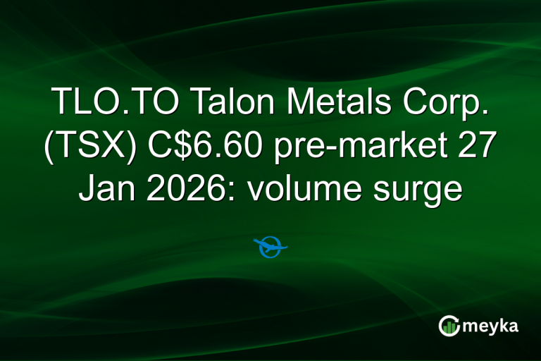 TLO.TO Talon Metals Corp. (TSX) C$6.60 pre-market 27 Jan 2026: volume surge