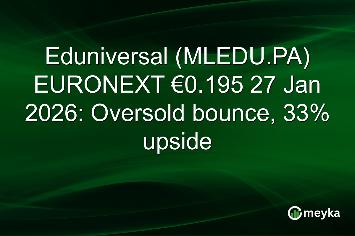 Eduniversal (MLEDU.PA) EURONEXT €0.195 27 Jan 2026: Oversold bounce, 33% upside