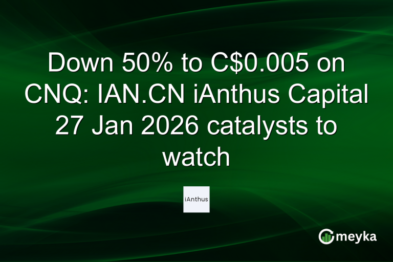 Down 50% to C$0.005 on CNQ: IAN.CN iAnthus Capital 27 Jan 2026 catalysts to watch