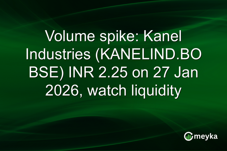 Volume spike: Kanel Industries (KANELIND.BO BSE) INR 2.25 on 27 Jan 2026, watch liquidity