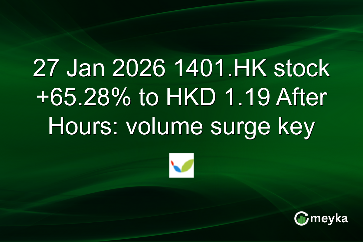 27 Jan 2026 1401.HK stock +65.28% to HKD 1.19 After Hours: volume surge key