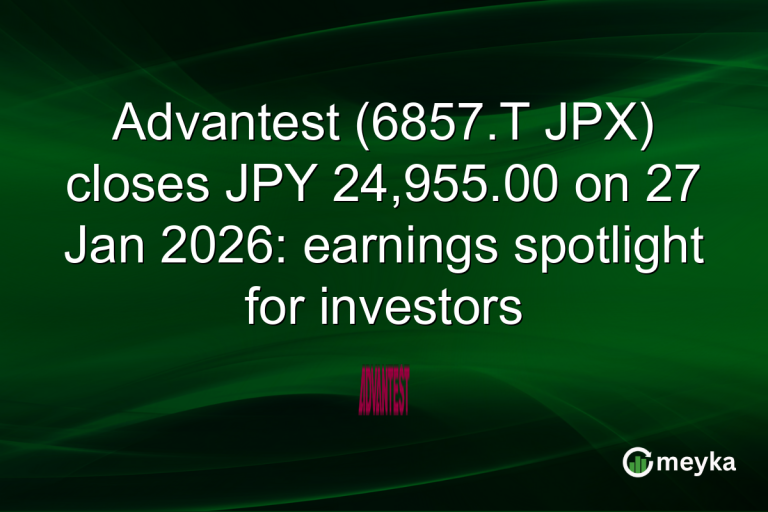 Advantest (6857.T JPX) closes JPY 24,955.00 on 27 Jan 2026: earnings spotlight for investors