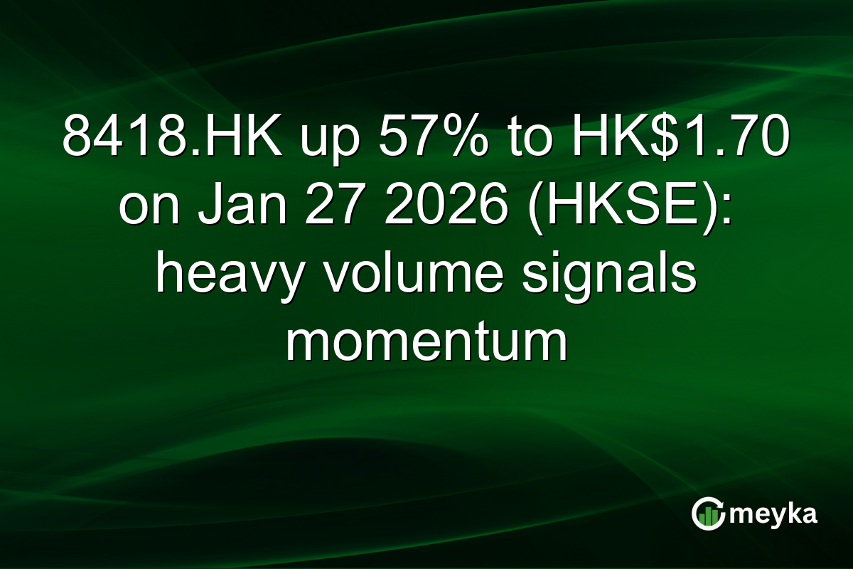 8418.HK up 57% to HK$1.70 on Jan 27 2026 (HKSE): heavy volume signals momentum